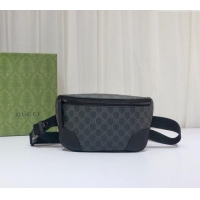 Best Quality Gucci Mens GG Canvas Emblem Belt Bag 821162 Black 2025