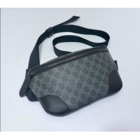 Best Quality Gucci Mens GG Canvas Emblem Belt Bag 821162 Black 2025