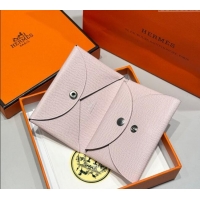 Original Cheap Hermes Calvi Duo Compact Card Holder Wallet in Epsom Leather H2084 Dreamy Purple 2025