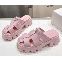 Perfect Prada Monolith rubber platform mules Pink 2025 1XX751