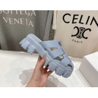 Good Quality Prada Monolith rubber platform mules Light Blue 2025 1XX751