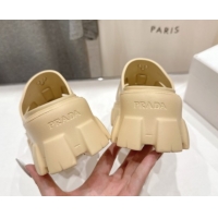 Pretty Style Prada Monolith rubber platform mules Beige 2025 1XX751