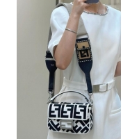 Well Crafted Fendi Baguette Mini Bag in Canvas with FF embroidery 0159S Black/White 2025
