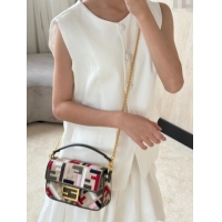 Best Quality Fendi Baguette Mini Bag in Canvas with FF embroidery 0159S Beige/Multicolor 2025