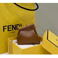 Best Price Fendi First Nano Bag Charm in Nappa Leather 80018S Clay Brown 2025