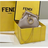 Cheap Wholesale Fendi First Nano Bag Charm in Nappa Leather 80018S Powder Nude 2025
