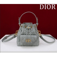 Market Sells Dior Caro Nano Bucket Bag in Macrocannage Lambskin S5250 Grey 2025