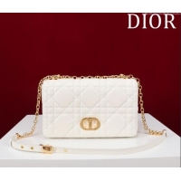 New Product Dior Medium Soft Dior Caro Bag in Macrocannage Lambskin M9253 White 2025