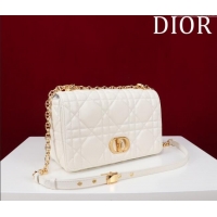 New Product Dior Medium Soft Dior Caro Bag in Macrocannage Lambskin M9253 White 2025