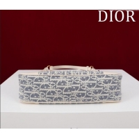 Spot Bulk Dior 30 Montaigne Wanderlust Mini Bag in Dior Oblique Chambray with Raffia Effect and Light Biscuit Smooth Cal