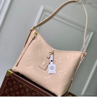 Unique Grade Louis Vuitton CarryAll PM Bag in Embossed Grained Cowhide Leather M14321 Sand Beige 2025
