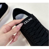 Top Grade Celine Alan Sneakers with Triomphe in Canvas Black 0428113