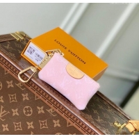 Promotional Louis Vuitton Key Pouch in Cloudy Grey Certified Organic Cotton Denim Washed Pink M13208 2025