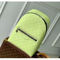 Top Quality Louis Vuitton Discovery Slim Backpack Bag in Monogram Canvas and Leather M14076 Lemon Yellow 2025