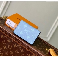 Promotional Louis Vuitton Pocket Organizer Wallet in Sky Blue Monogram Canvas and Leather M14112 2025