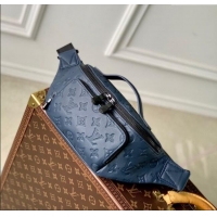 Unique Grade Louis Vuitton Rush Bumbag in Monogram Shadow Leather M14784 Navy Blue 2025