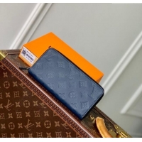 Well Crafted Louis Vuitton Zippy Wallet Horizontal in Navy Blue Monogram Shadow Leather M14847 2025