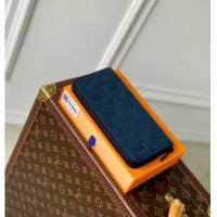 Well Crafted Louis Vuitton Zippy Wallet Horizontal in Navy Blue Monogram Shadow Leather M14847 2025