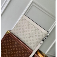 Best Price Louis Vuitton Mens Pochette To-Go Pouch in Sand Grey Monogram Shadow Leather M14914 2025