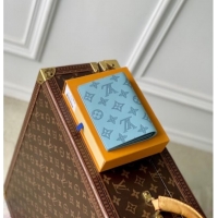Top Grade Louis Vuitton Passport Cover in Sky Blue Monogram Shadow Leather M14798 2025