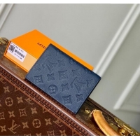 Low Cost Louis Vuitton Passport Cover in Navy Blue Monogram Shadow Leather M14792 2025