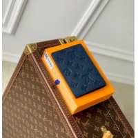 Low Cost Louis Vuitton Passport Cover in Navy Blue Monogram Shadow Leather M14792 2025