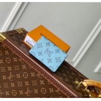 Grade Quality Louis Vuitton Pocket Organizer Wallet in Sky Blue Monogram Shadow Leather M14861 2025