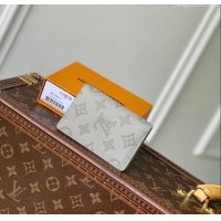 Top Grade Louis Vuitton Pocket Organizer Wallet in Sand Grey Monogram Shadow Leather M14915 2025