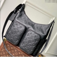 Well Crafted Louis Vuitton Hobo Cargo Bag in Black Monogram Shadow Leather M14778 2025