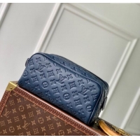 Best Price Louis Vuitton Dopp Kit Clutch in Navy Blue Monogram Shadow Leather M14843 2025