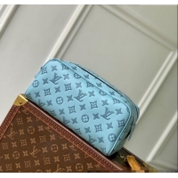Top Quality Louis Vuitton Dopp Kit Clutch in Sky Blue Monogram Shadow Leather M14885 2025