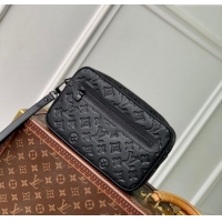 Hot Sell Cheap Louis Vuitton Mens Pochette Kasai Clutch in Black Monogram Shadow Leather M14910 2025