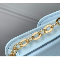 Promotional Louis Vuitton Wallet On Chain LV Bloom Mini Bag in Calf Leather M14547 Azure Blue 2025