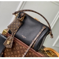 Top Grade Louis Vuitton Keepall Soft Bag in Grained Leather M13667 Black 2025