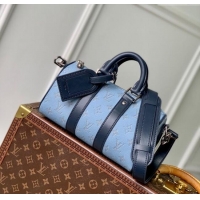 Top Quality Louis Vuitton Keepall Bandoulière 25 Bag in Monogram Heritage Canvas M14681 Blue 2025