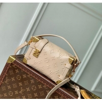 Pretty Style Louis Vuitton Side Trunk PM Bag in Monogram Debossed Leather M14571 Biscuit Beige 2025