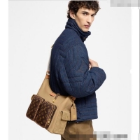 Top Grade Louis Vuitton Mens Hobo Cargo Bag in Beige Leather and Monogram Canvas M12697 2025