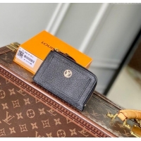 Cheap Price Louis Vuitton Low Key Zipped Card Holder Wallet in Calfskin leather M14550 Black 2025