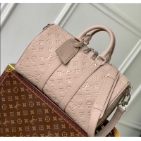 Pretty Style Louis Vuitton Mens Keepall Bandouliere 35 Bag in Monogram Leather M13865 Beige 2025