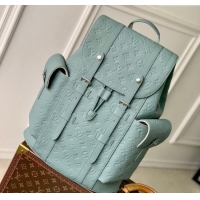 Promotional Louis Vuitton Mens Christopher MM Backpack Bag in Monogram Leather M13863 Misty Lake Green 2025