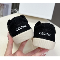 Buy Discount Celine Alan Sneakers with Triomphe in Canvas Black 0428113