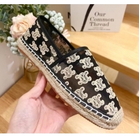 Best Price Celine Espadrilles Flat in Triomphe Logo Mesh Black 0428114