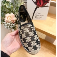 Best Price Celine Espadrilles Flat in Triomphe Logo Mesh Black 0428114