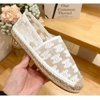 Purchase Celine Espadrilles Flat in Triomphe Logo Mesh White 0428115