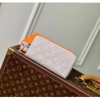Top Quality Louis Vuitton Zippy Wallet in Brume Grey Monogram Leather M13825 2025