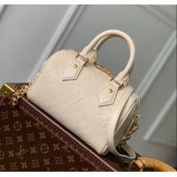 Top Grade Louis Vuitton Speedy Bandouliere 20 Bag in Monogram Empreinte Leather M58954 Cream Beige 2025