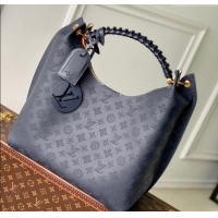 Top Grade Louis Vuitton Carmel Hobo Bag in Mahina Perforated Calfskin M14310 Navy Blue 2025