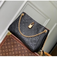 Luxury Cheap Louis Vuitton Anytime PM Tote Bag in Monogram Leather M14414 Black 2025