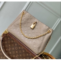 Top Design Louis Vuitton Anytime PM Tote Bag in Monogram Leather M14414 Grey 2025