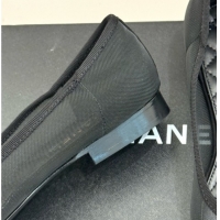 Good Quality Chanel Mesh & Grosgrain Ballerina Black 050907